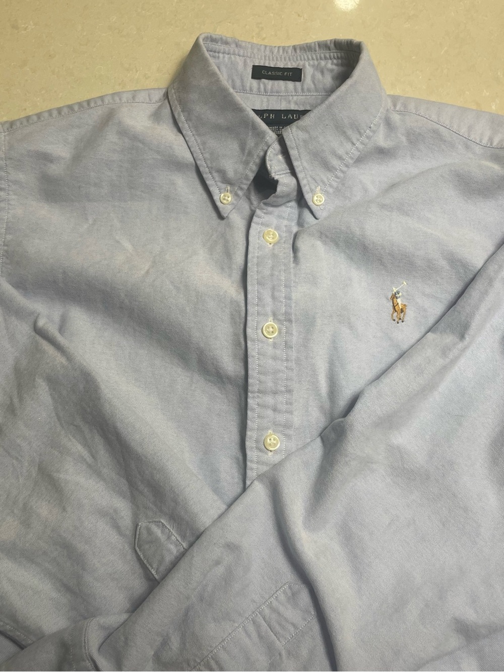 Ralph Lauren Classic Fit Light Blue Oxford Button-Down Shirt Girls 12 Youth